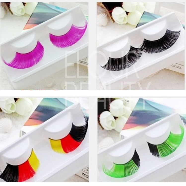 Beauty colored eyelashes in blue,pink,red,green ES64